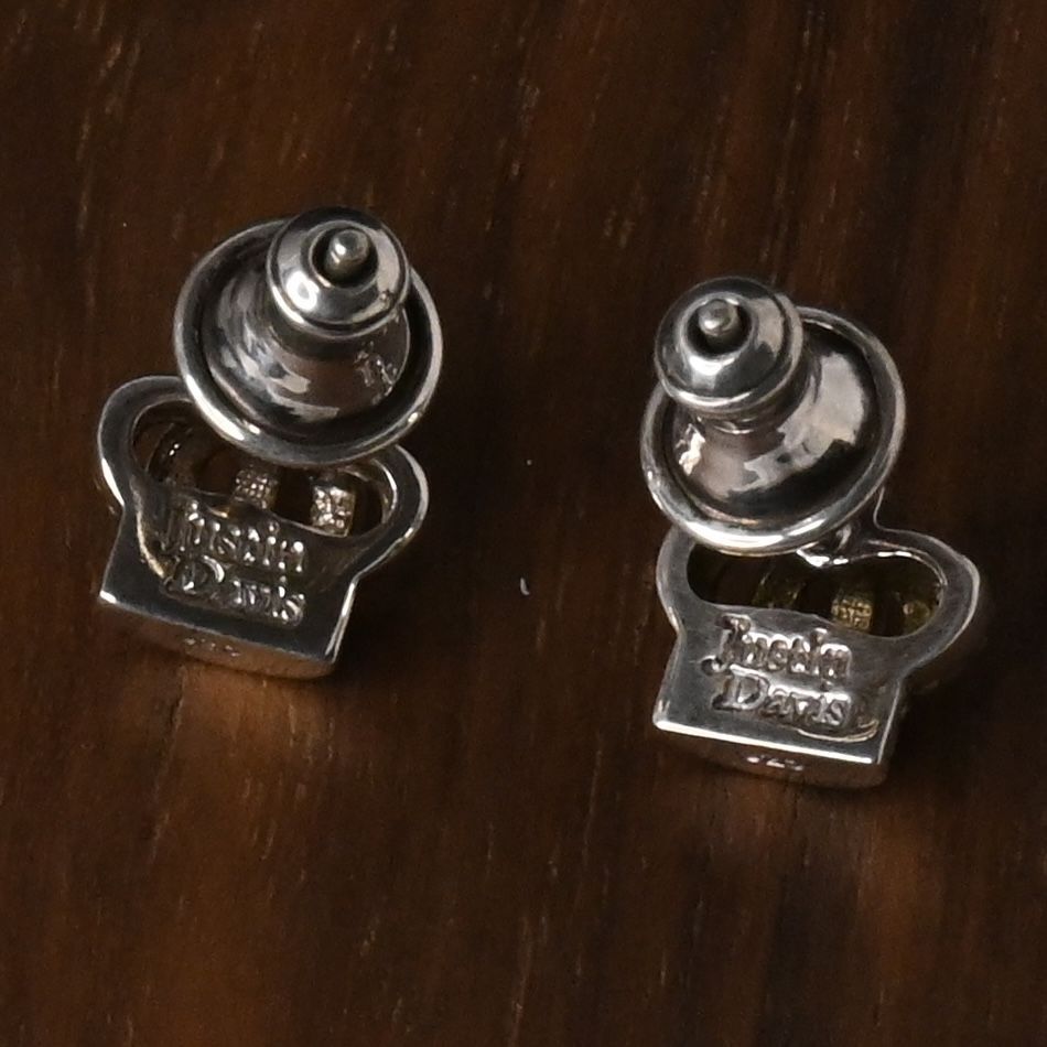 研磨済】JUSTIN DAVIS TINY CROWN EARRING ピアス ペア SEJ016