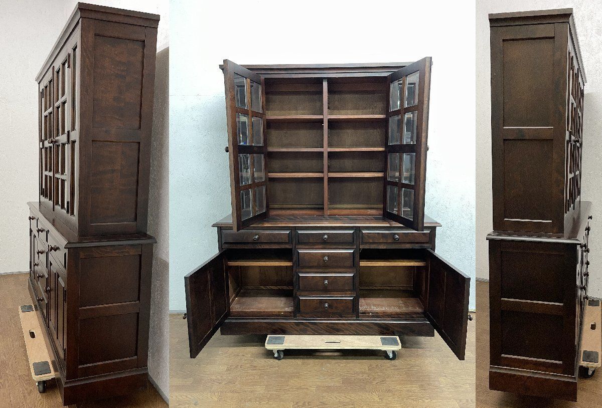 北海道民芸家具 食器棚 カップボード キッチンボード 木製 HM160K 収納