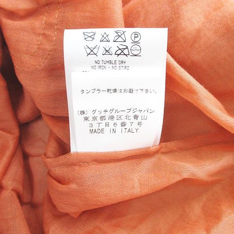 グッチ GUCCI 140271 ZL020 長袖 シャツ ブラウス 38 オレンジ