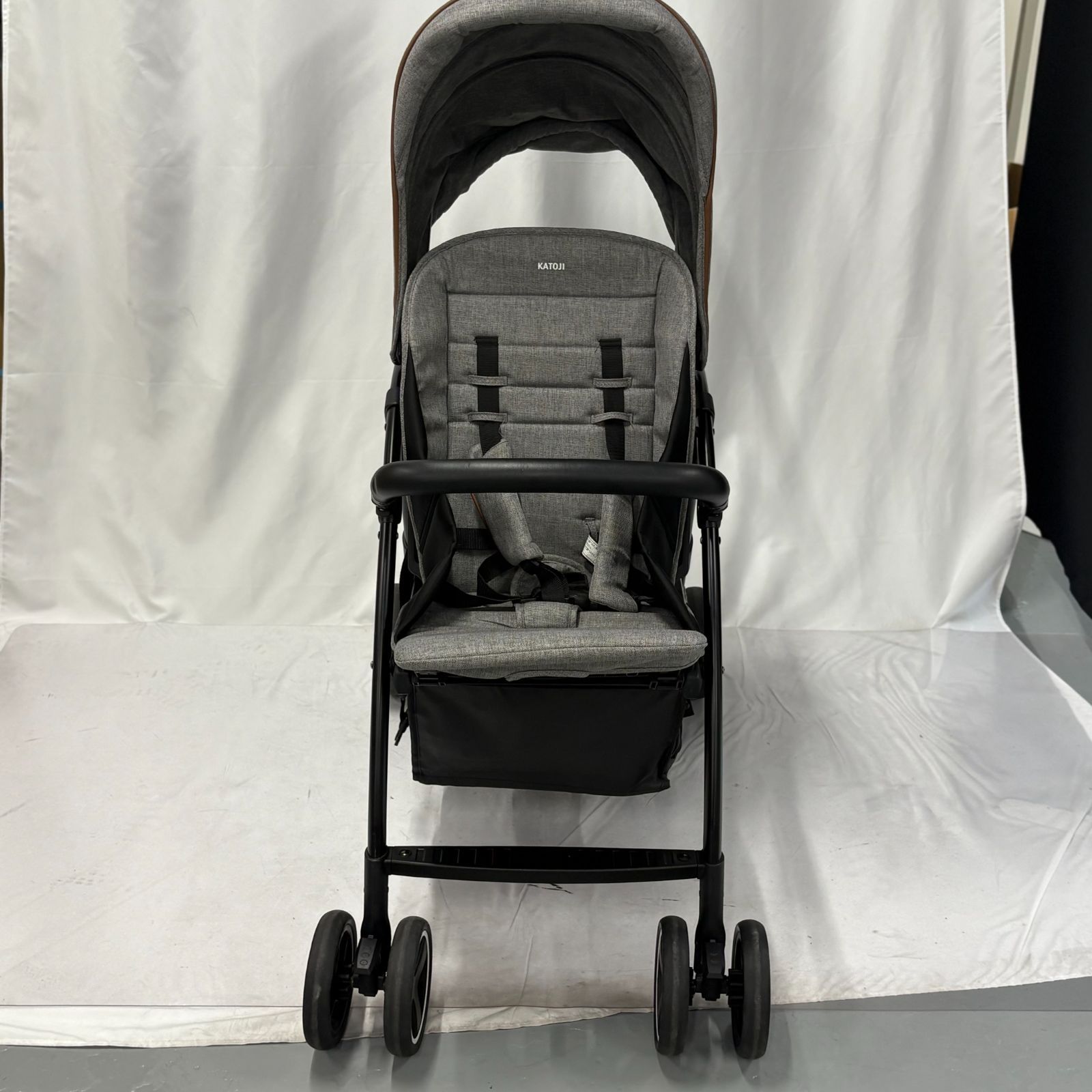 極美品 カトージ 2人乗りベビーカー 自立 2シーター 双子 年子 グレー
