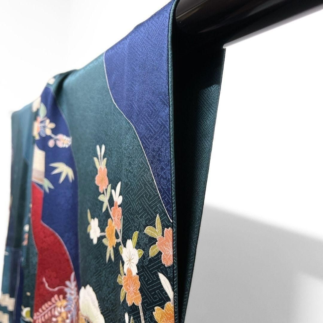 金彩 金駒刺繍 ヱ霞 花模様 振袖 成人式 晴れの日 着物 024a p 金彩 金駒刺繍 ヱ霞 花模様 振袖 成人式 晴れの日 着物 024a p