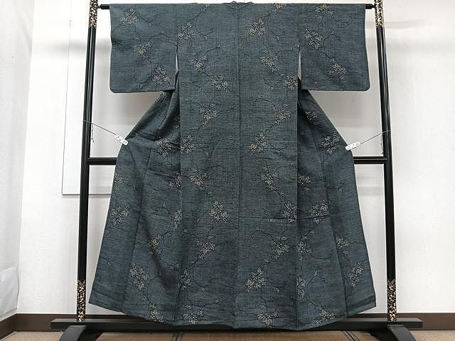 平和屋着物○上質な紬 舞蝶文 正絹 逸品 AAAY9071ck