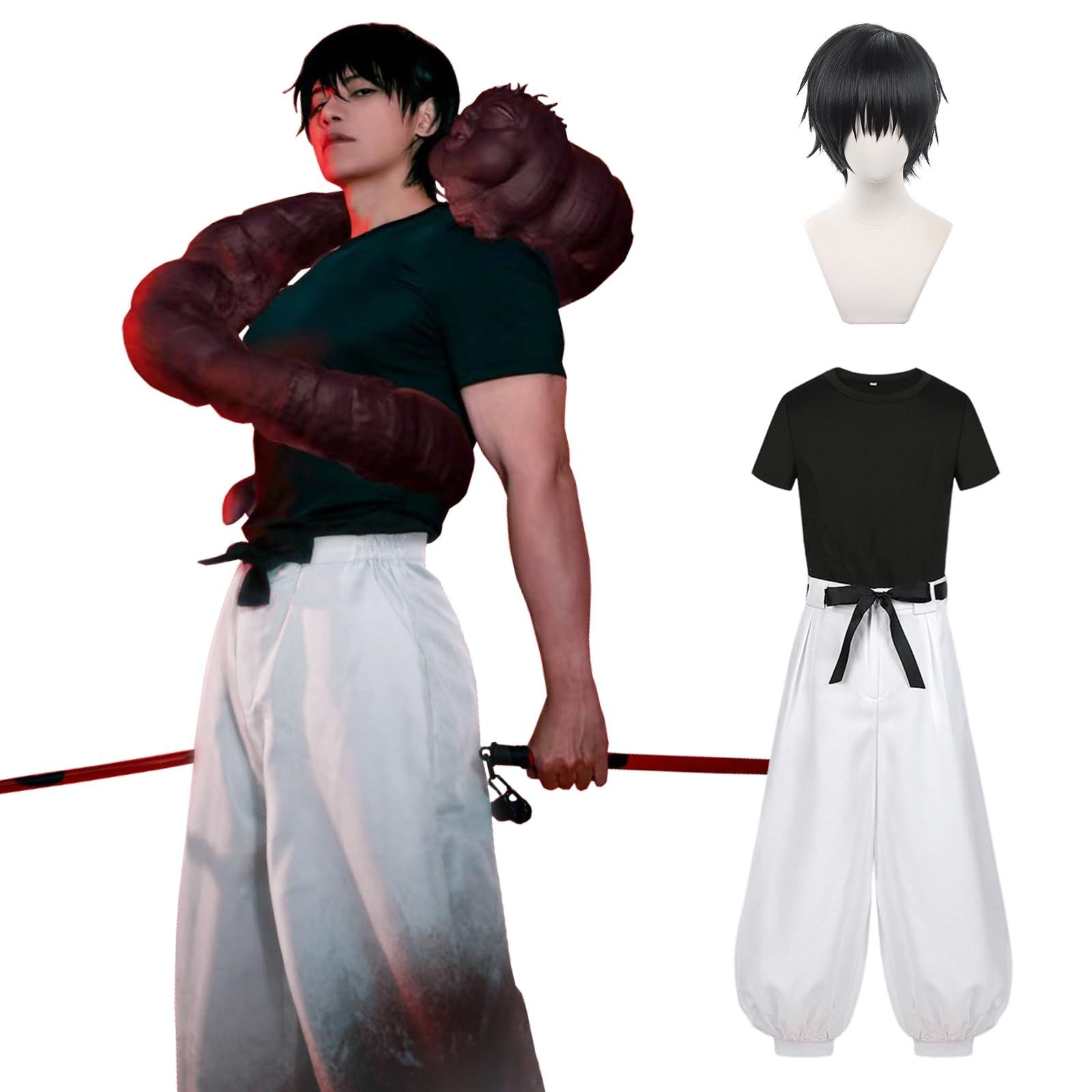 呪術廻戦　伏黒　コスプレ　衣装　ウィッグ　フルセット　一式 Amazon.co.jp: [Acosdary] 呪術廻戦 渋谷事変 伏黒恵 コスプレ