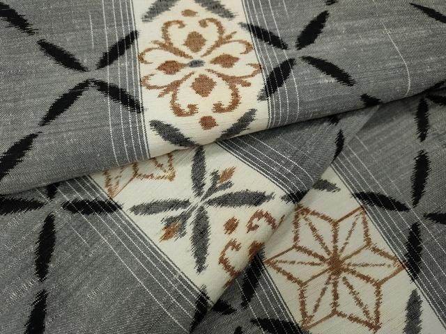 平和屋着物●上質な紬　唐草花間道　正絹　逸品　AABD0506fy 平和屋着物○上質な紬 花唐草間道 正絹 逸品 未使用 CAAX5650gh