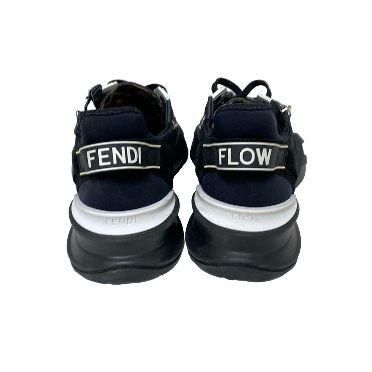 OUTLET【FENDI】BLACK☆Fendi Flow ローカット スニーカー フェンディ フロー ブラックレザー ロートップスニーカー