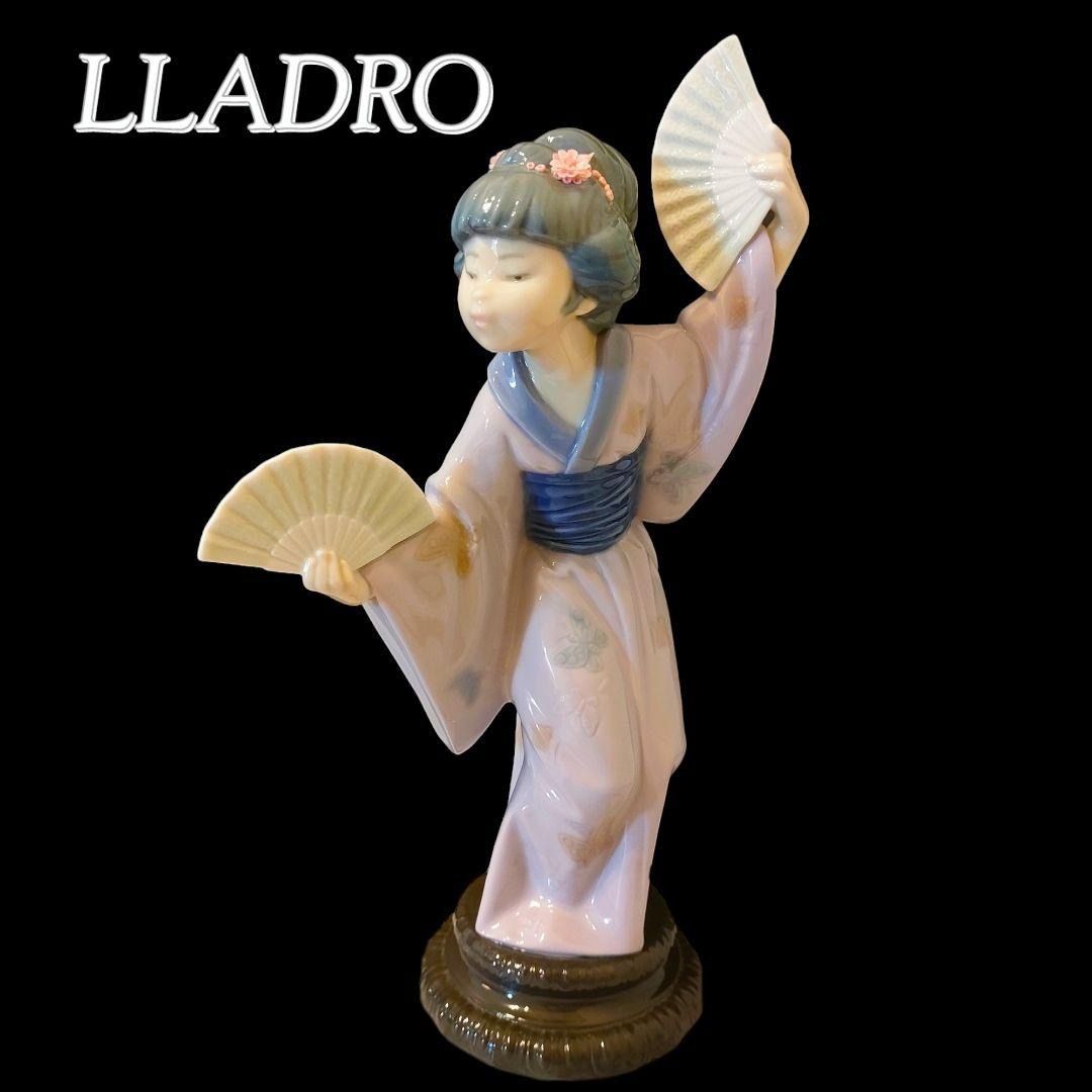 yukiフィギュリンリヤドロ LLADRO 踊り子 着物 扇子 和装 舞い 陶器