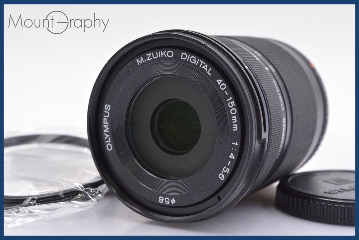 上 オリンパス Olympus M.ZUIKO DIGITAL 40-150mm F4-5.6 R ED MSC 前後キャップ-レンズフィルター付 完動 同梱可 mj2749
