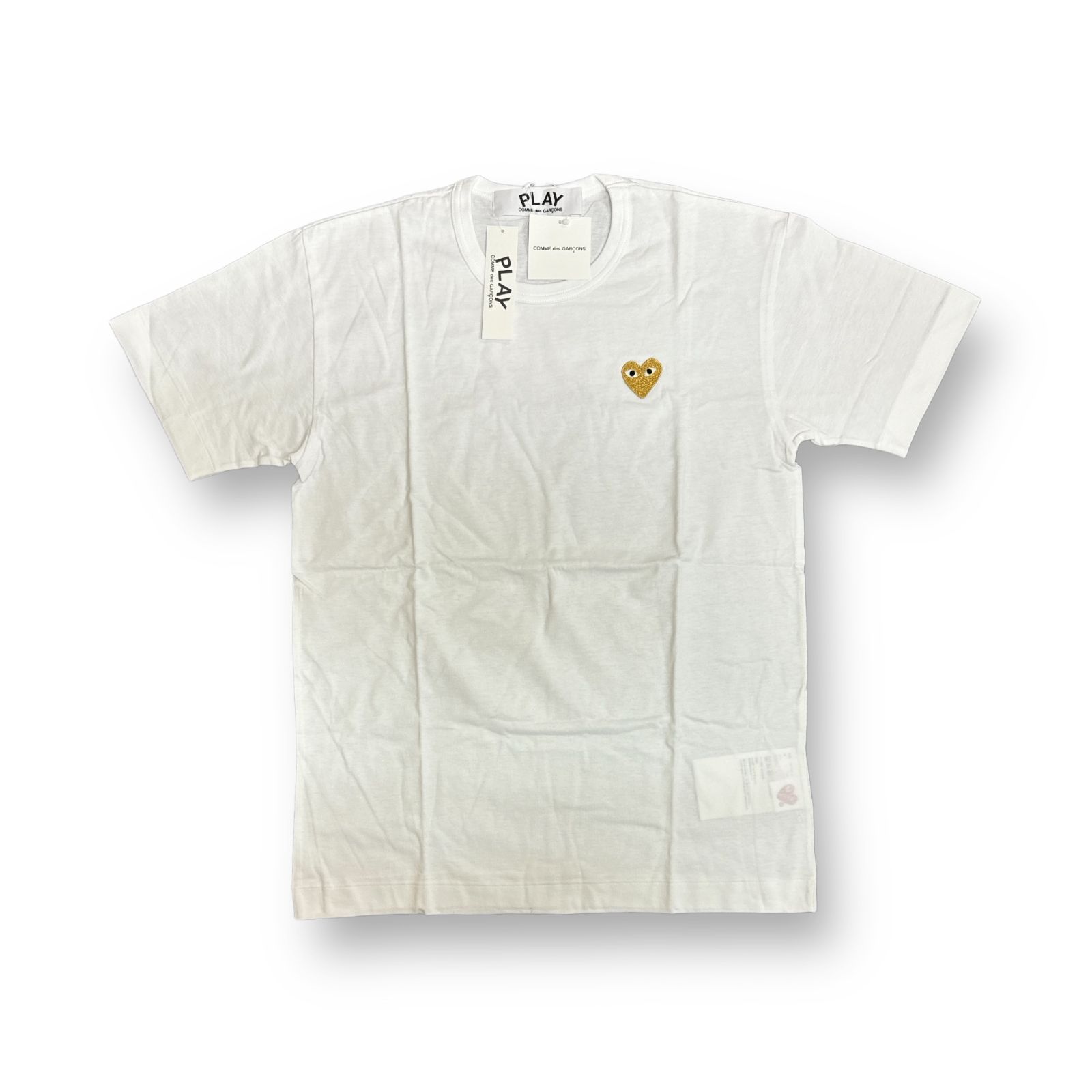 定価8030円 新品 PLAY COMME des GARCONS 24SS ゴールドハートワッペン Tシャツ レディース プレイ コムデギャルソン  AZ-T215-051 ホワイト L 58958A3 - メルカリ