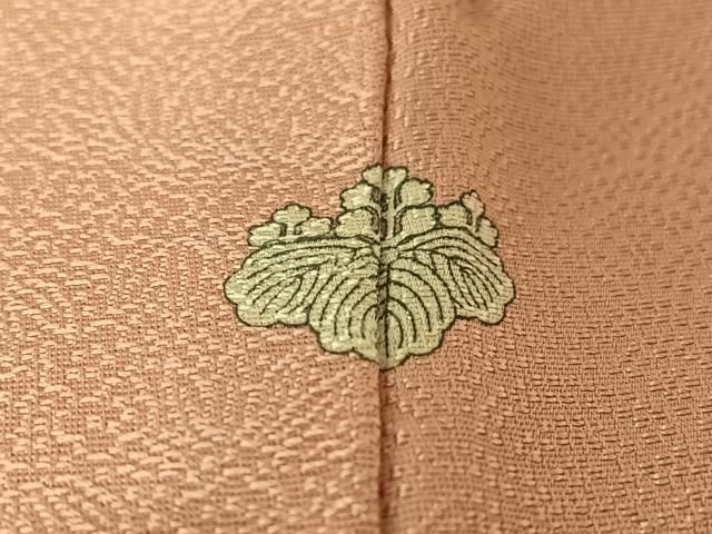 平和屋着物□上質な色無地 吉祥地紋 薄紅色 正絹 逸品 未使用