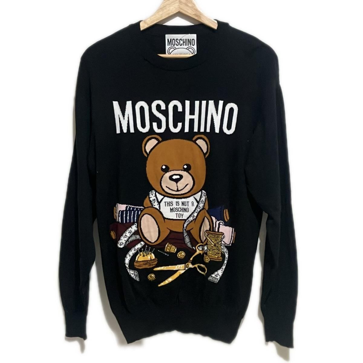MOSCHINO クマ柄 長袖セーター MOSCHINO(モスキーノ) 長袖セーター サイズ36 ( USA ) - 黒 COUTURE