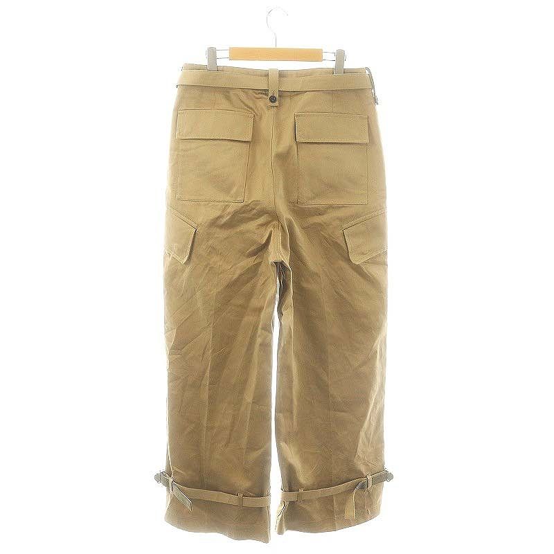 ハンガー付き】sacai カーキ サイドボタンスリット入り ワイドパンツ