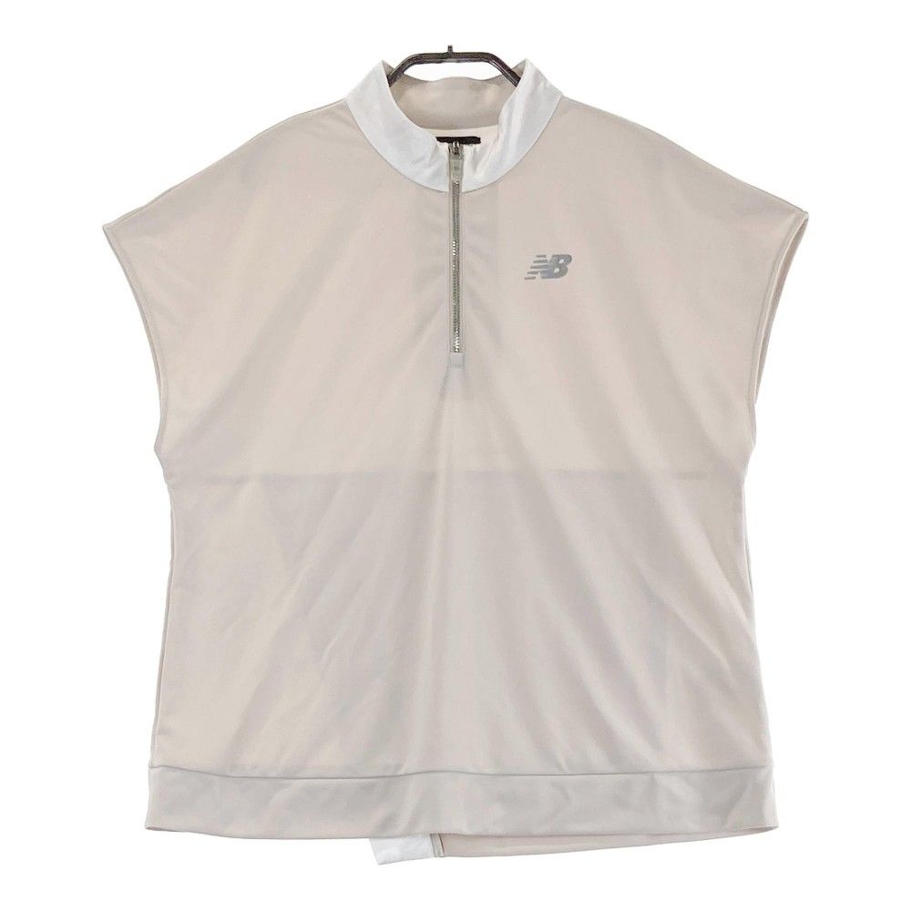 サイズ 2 NEW BALANCE GOLF ニューバランス 2025年 ハーフジップ 半袖Tシャツ ベージュ系 240101438967 ゴルフウェア レディース ストスト
