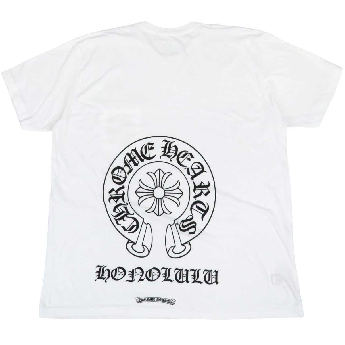クロムハーツTシャツ ホノルル限定バックホースシュー Chrome Hearts クロムハーツ ホノルル限定 バック ホースシュー プリント Tシャツ