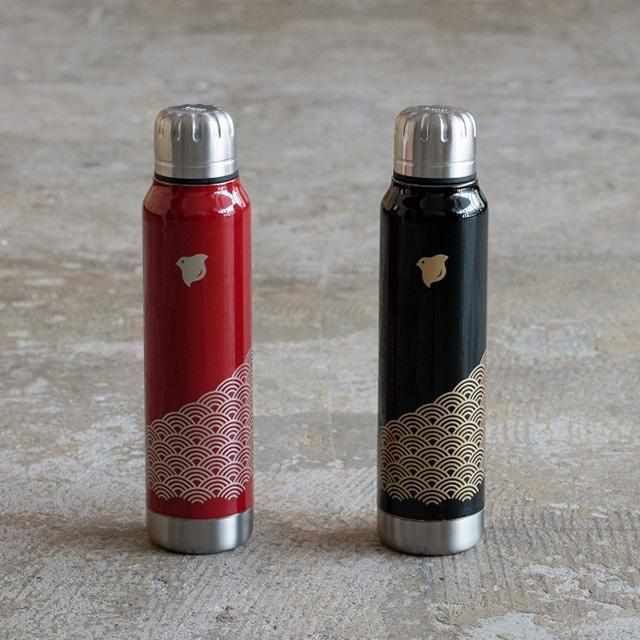 アンブレラボトル】thermo mug × 土直漆器 うるし波千鳥 (レッド