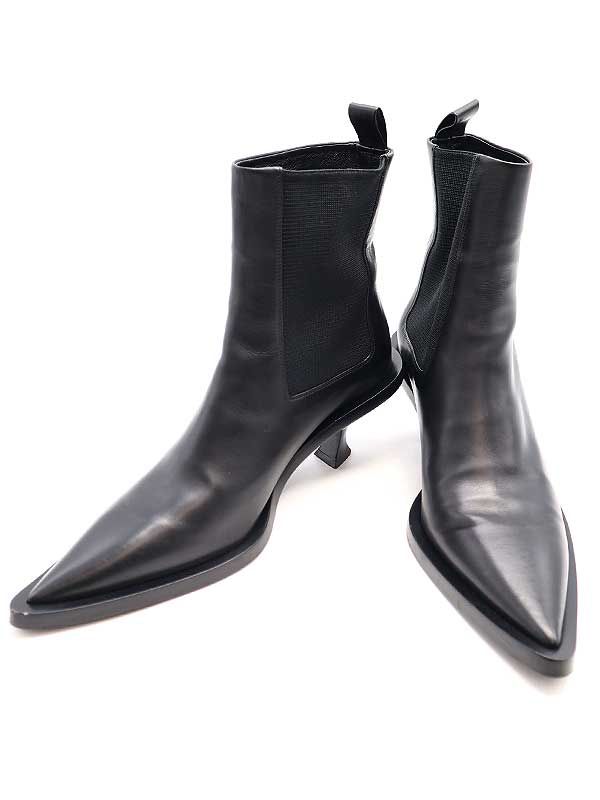 JIL SANDER ジルサンダー ポインテッドトゥ レザーヒールブーツ