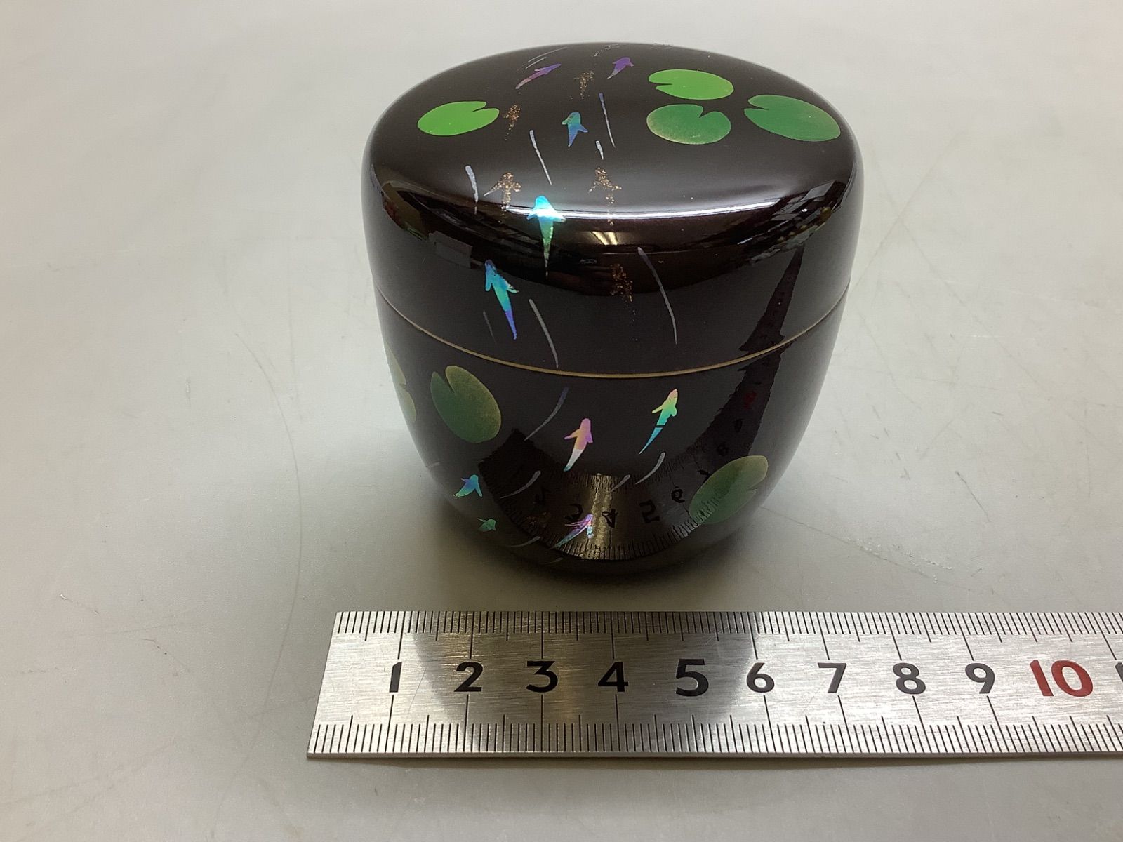 茶道具　期間限定特価　メダカ蒔絵中棗　内梨子地　新品 茶道具 期間限定特価 メダカ蒔絵中棗 内梨子地 新品未使用品
