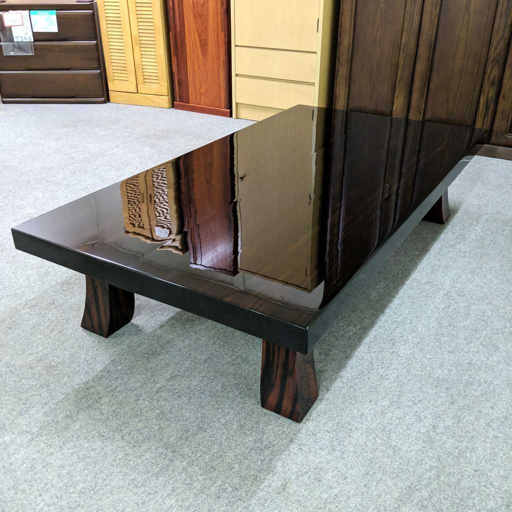 アウトレット 黒檀 高級座卓 無垢 全長152cm - メルカリ