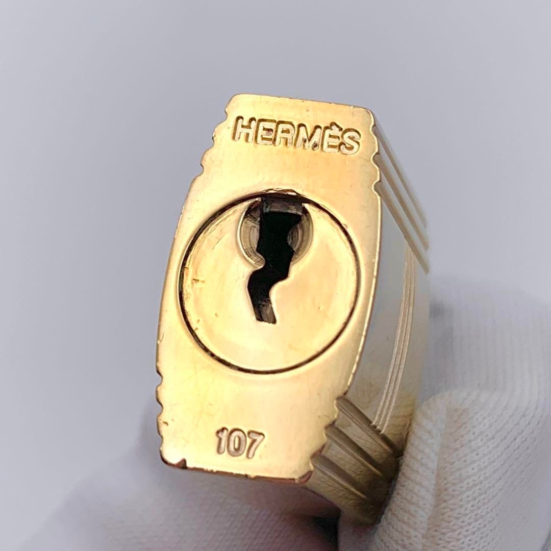 ●HERMES エルメス カデナ　24Kメッキ　No.107　107番　鍵付き HERMES エルメス カデナ 24Kメッキ No.107 107番 鍵付き HERMES