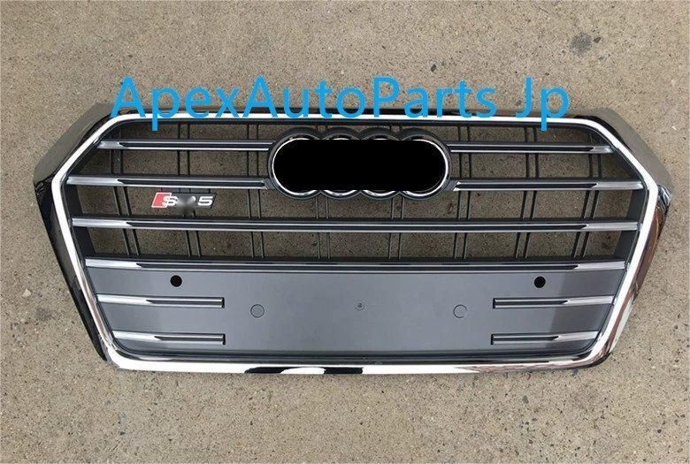 アウディQ5L用SQ5スタイルフロントグリル 2018-2020年モデル Q5L アップグレードSQ5フロントグリル ラジエーターカバー エンブレム付き