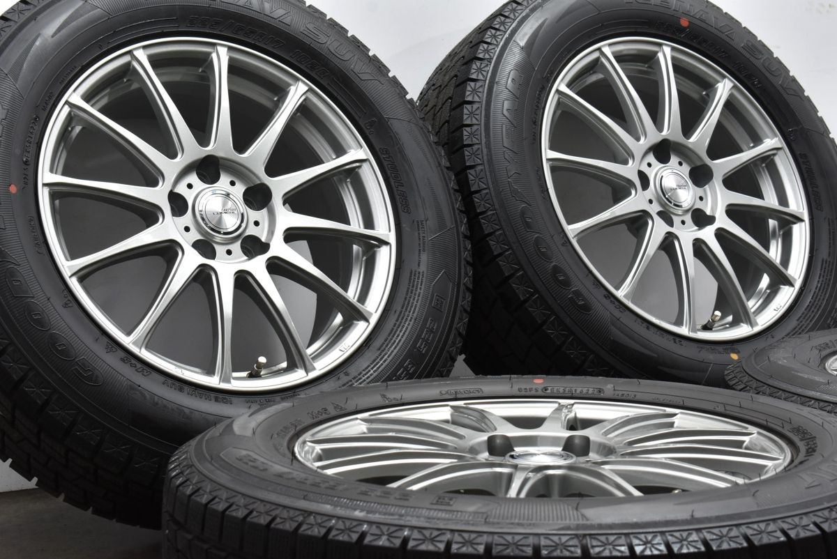 【レクサス トヨタ専用設計】Weds ラブリオン 17in 7J +38 PCD114.3 グッドイヤー アイスナビ SUV 225/65R17 NX ハリアー RAV4 平座ナット