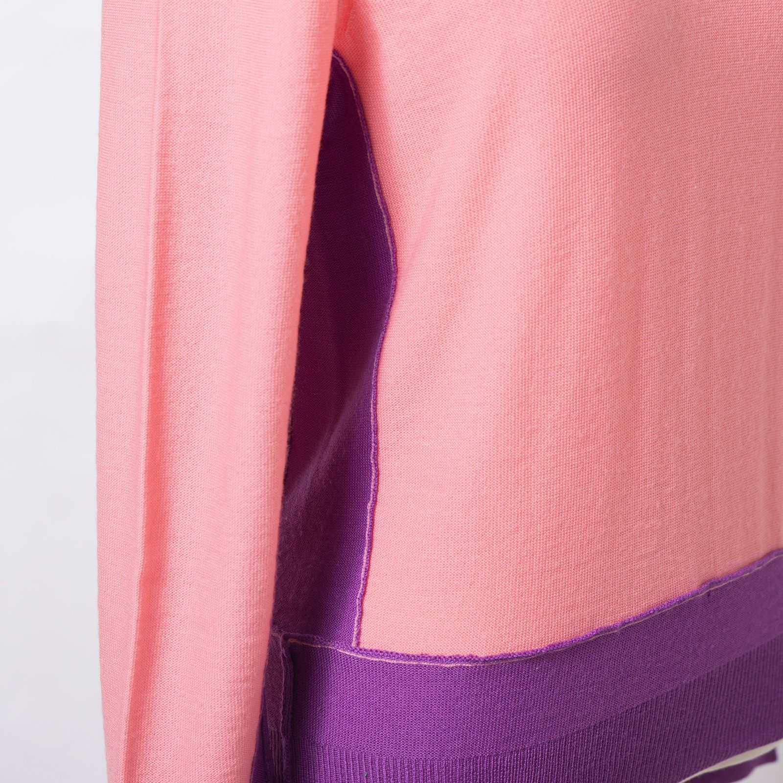 コムデギャルソン COMME des GARCONS COMME des GARCONS コムコム Vネックニット セーター バイ ピンク×バイオレット イタリア製 ウール100％ 川久保玲 レディース トップス WWW_NOITHATQUANGTHANH_NET