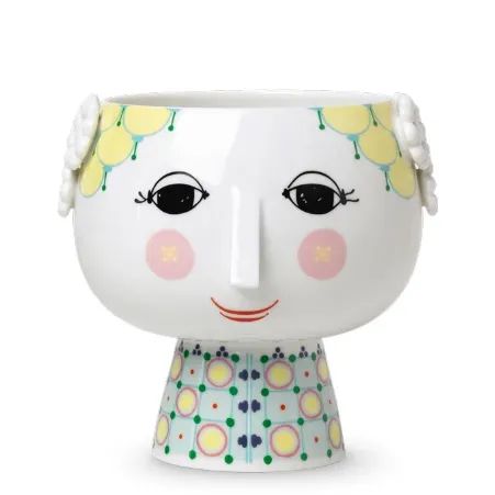 BJORN WIINBLAD ビヨン ヴィンブラッド フラワーポット EVA エヴァ イエロー 花瓶 14.5cm 磁器 ◆北欧デンマークの国民的アーティスト♪
