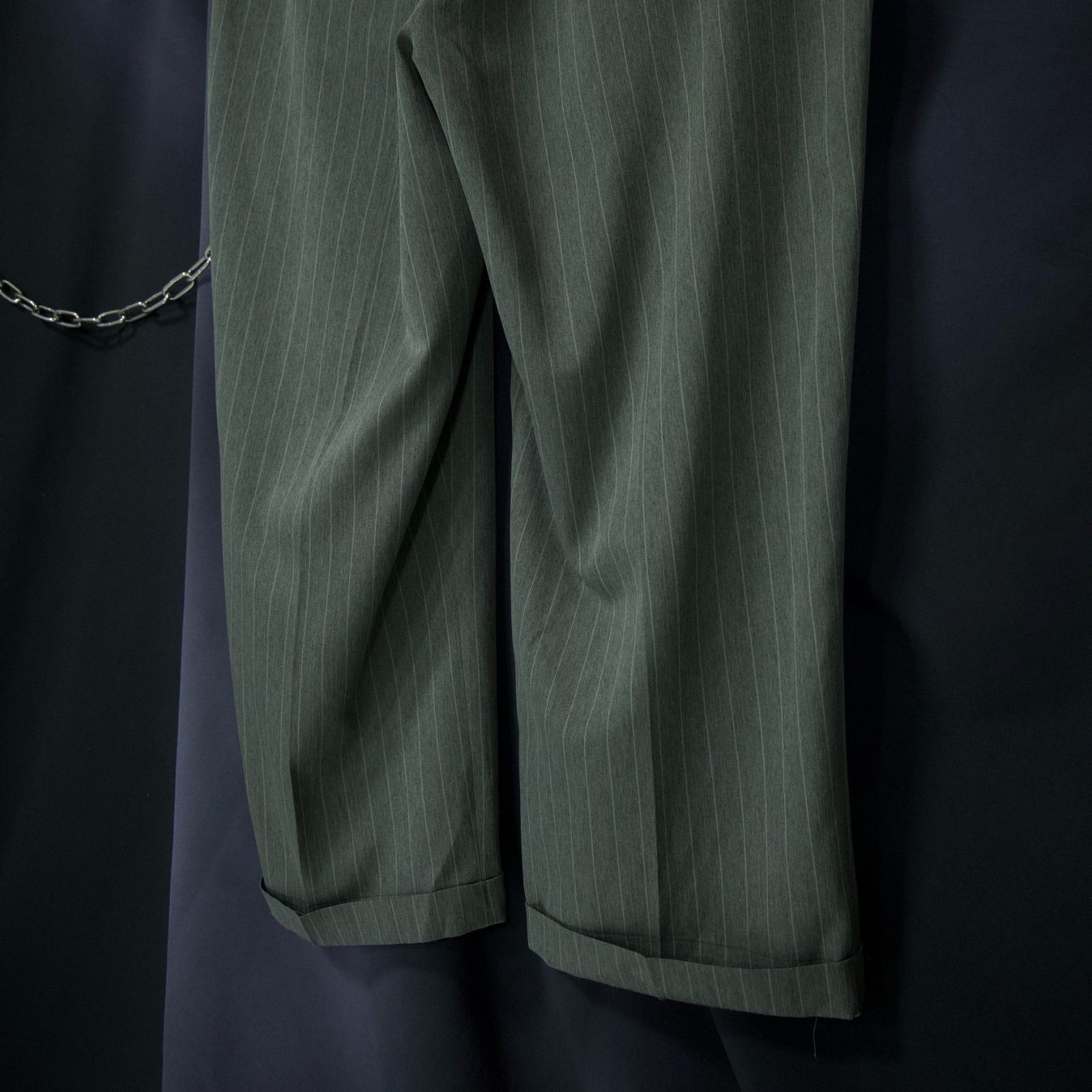90s Smokey Joe's 2Tuck PinStriped Wide Draping Slacks 90年代