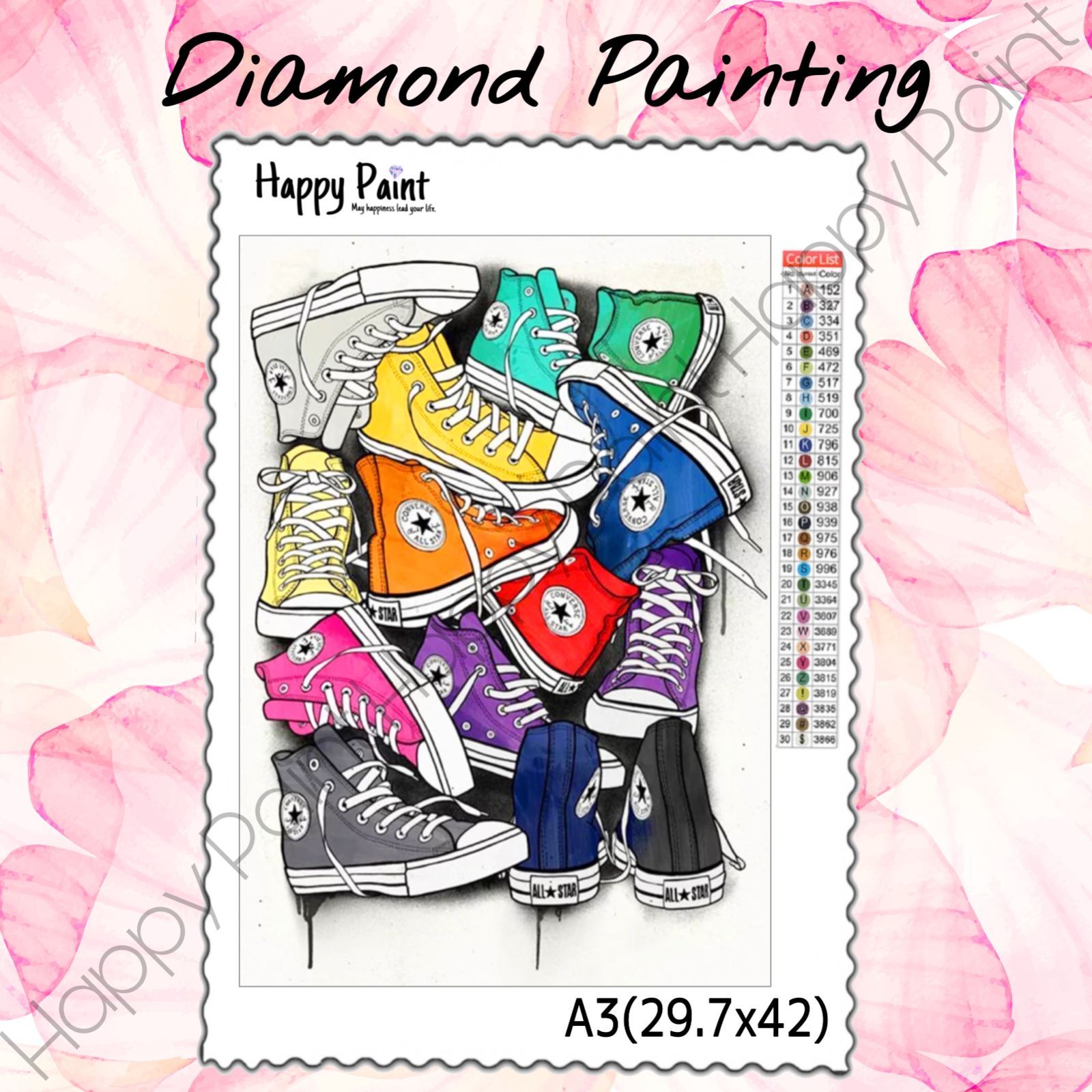 ダイヤモンドアート A3 スニーカー カラフル/761