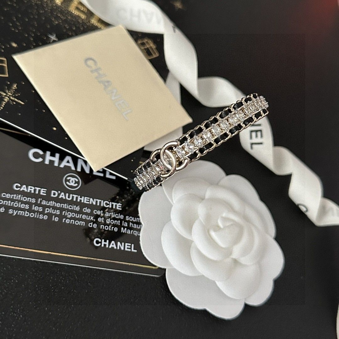 送料関税込◇CHANEL クリスタル ロゴ ブレスレット CHANEL シャネル ココ Cロゴ ブレスレット K18ホワイトゴールド