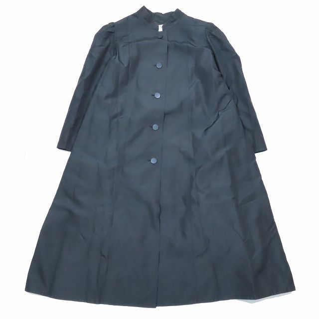 ニナリッチ NINA RICCI シルク100％ ナイロン ジャケット ブルゾン ロング丈 Aライン コート アウター 黒 ブラック/1YBA10 レディース