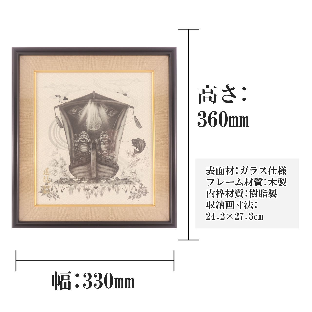 恵比寿様 大黒様 七福神 開運絵画 縁起物 開運アート 商売繁盛 風水画 置物 金運上昇 厄除け 現代アート 美術品 インテリア「額付き/壁掛け」 -  メルカリ