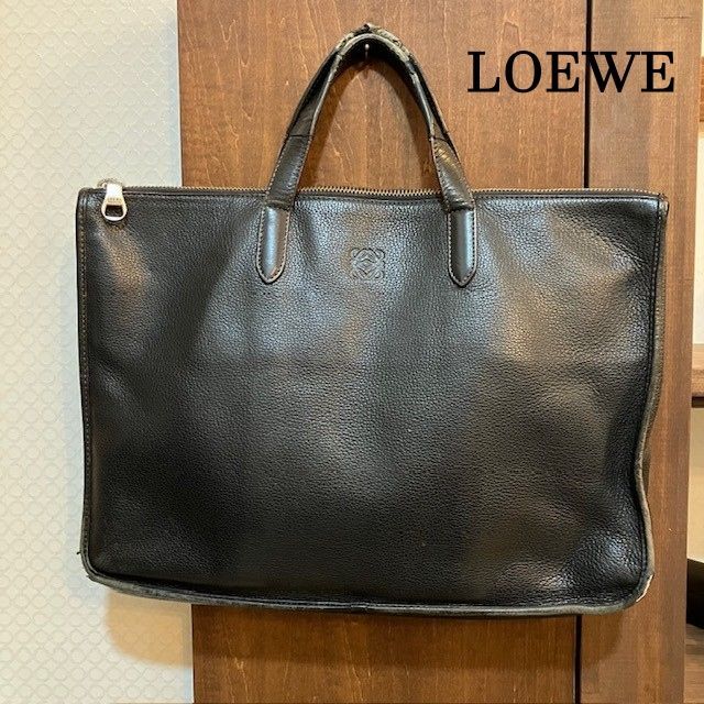 ロエベ LOEWE レザーブリーフケース ビジネスバック ロゴ型押し
