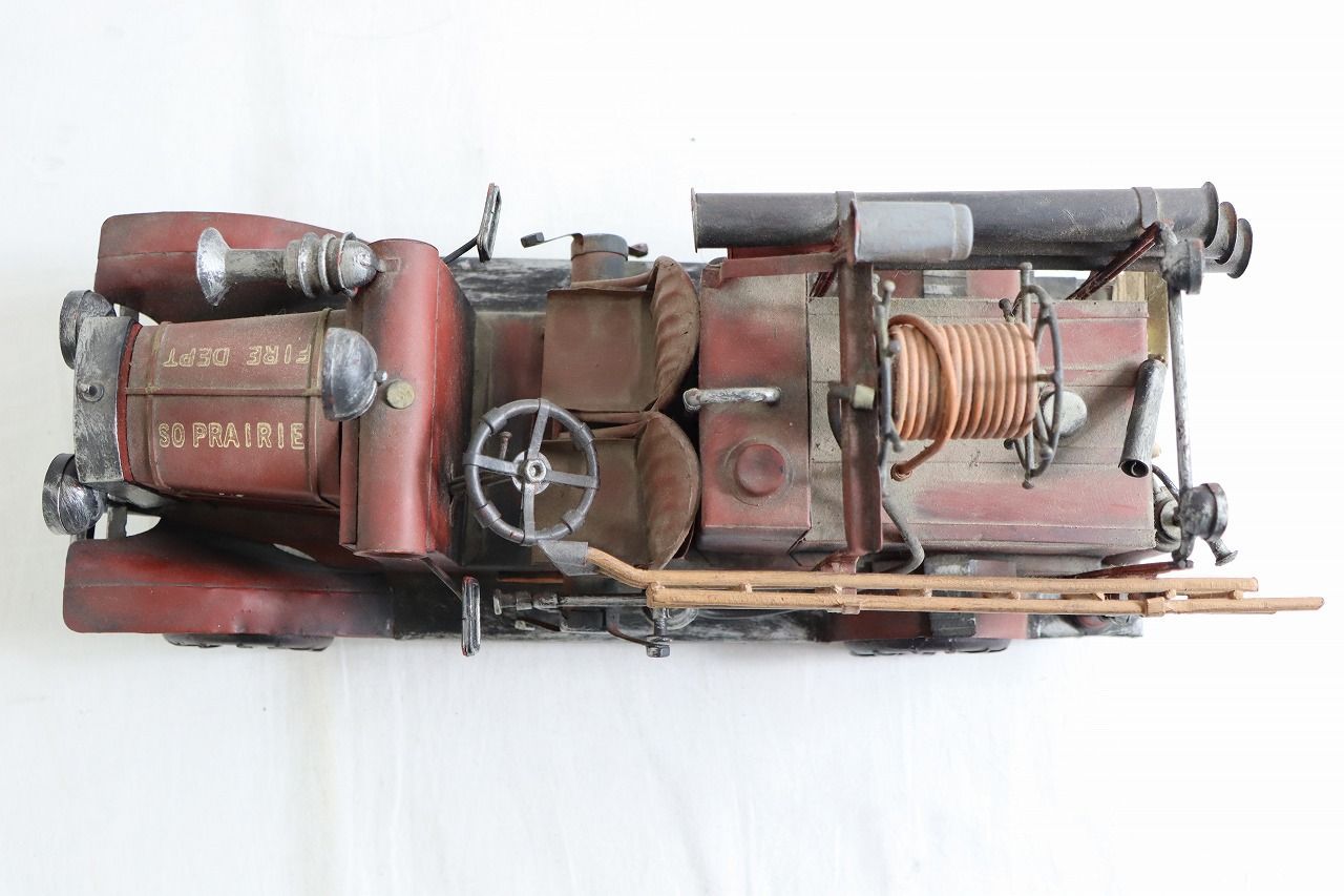 ◇ブリキ アメリカ消防車 昭和レトロ おもちゃ ジャンク品 ブリキ 消防