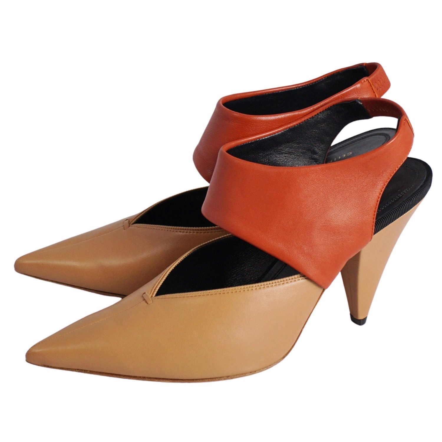 セリーヌ CELINE パンプス フィービー期 ストラップ レザー ヒー