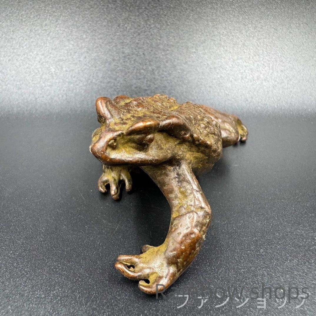 新品未使用】銅 細工 茶道具 香道具 蓋置 置物 ヒキガエル 銅製