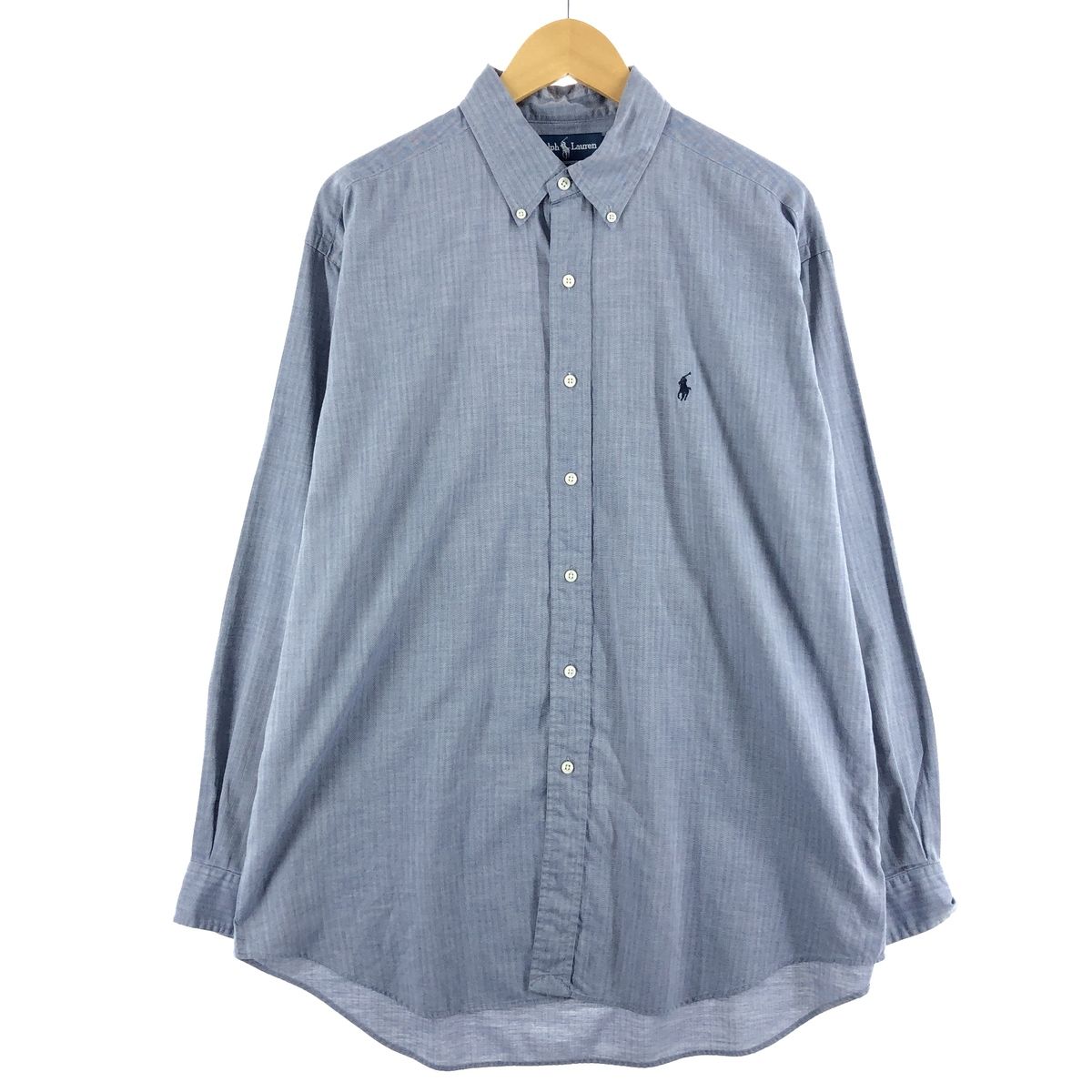 古着 ラルフローレン Ralph Lauren BLAKE ヘリンボーン 長袖 ボタンダウンシャツ メンズXL/eaa375713