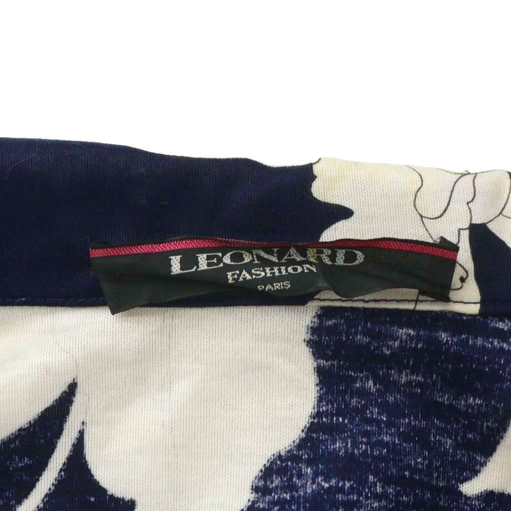 LEONARD レオナール シャツ シルク100% 金ボタン LEONARD #anc レオナール シャツ・ブラウス M 黒 マルチ 金