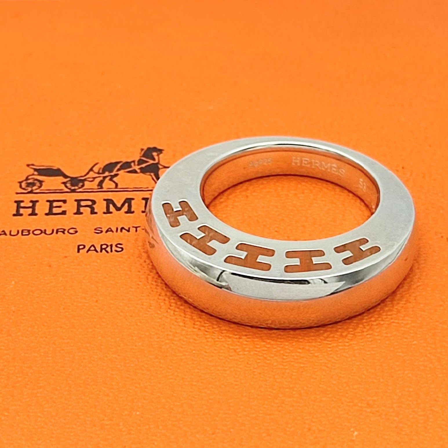 【超美品】HERMESエルメスクラルテリングUS6.5JP12シルバー925