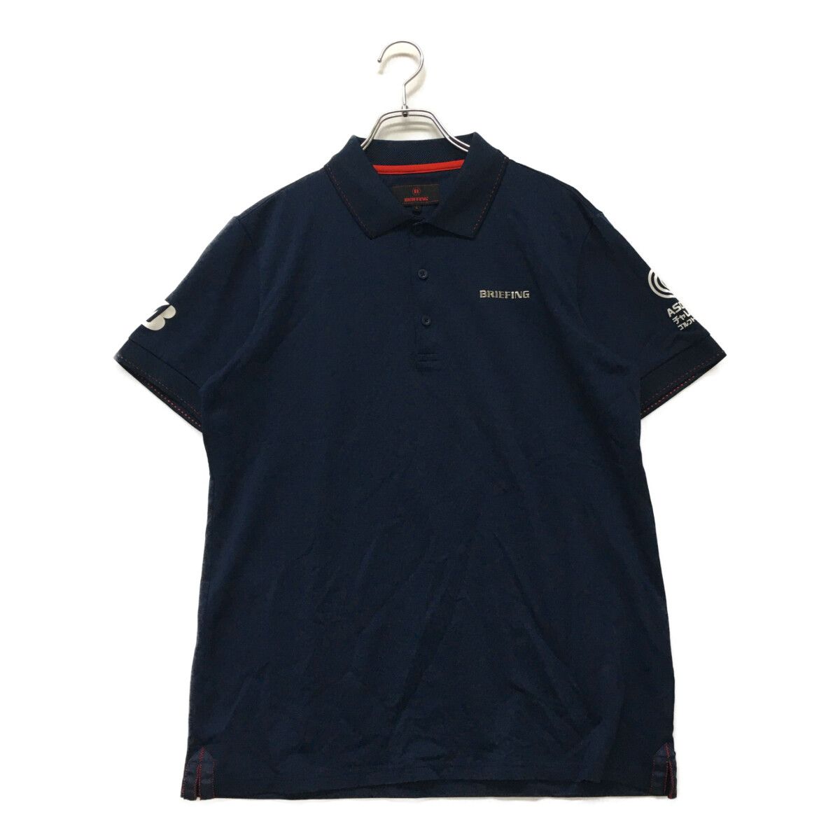 未使用)ブリーフィングゴルフ 新作 メンズ 半袖ポロシャツ L ネイビー 中古 メンズ ブリーフィング BRIEFING 半袖ポロシャツ L 紺 ネイビー