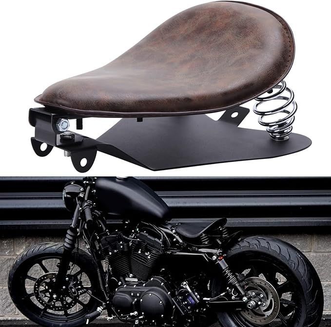 バイクシート ソロシート 衝撃吸収 合革 スプリング ブラケット