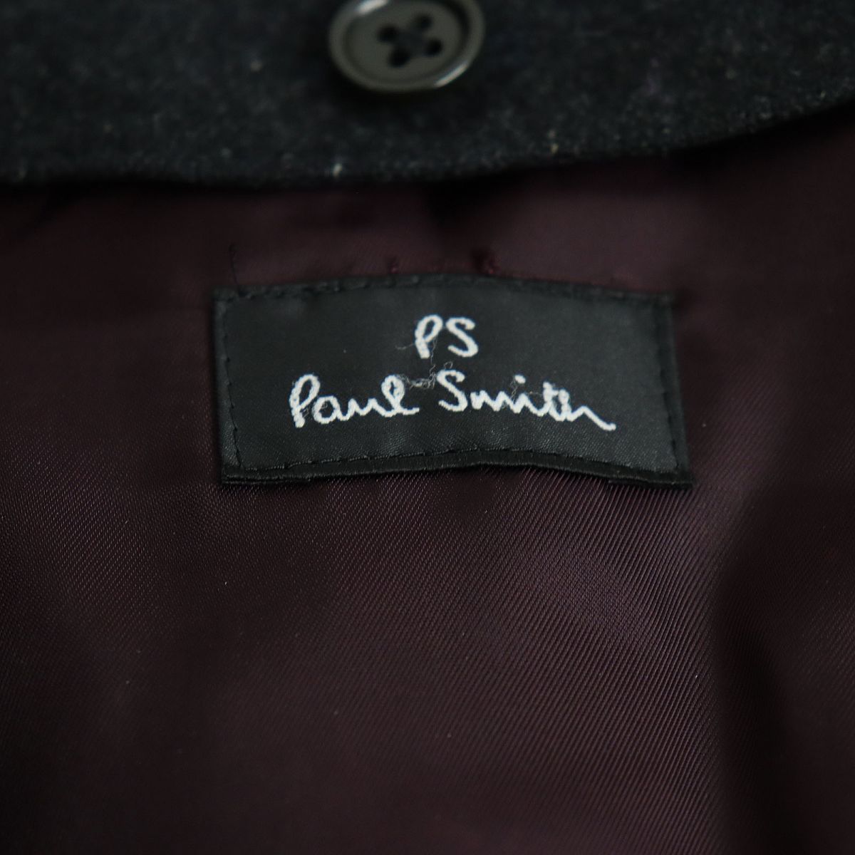 極美品◆PS Paul Smith ポールスミス カシミヤ混ライナー・ベルト付き ウールトレンチコート ブラック S 日本製 メンズ 正規品