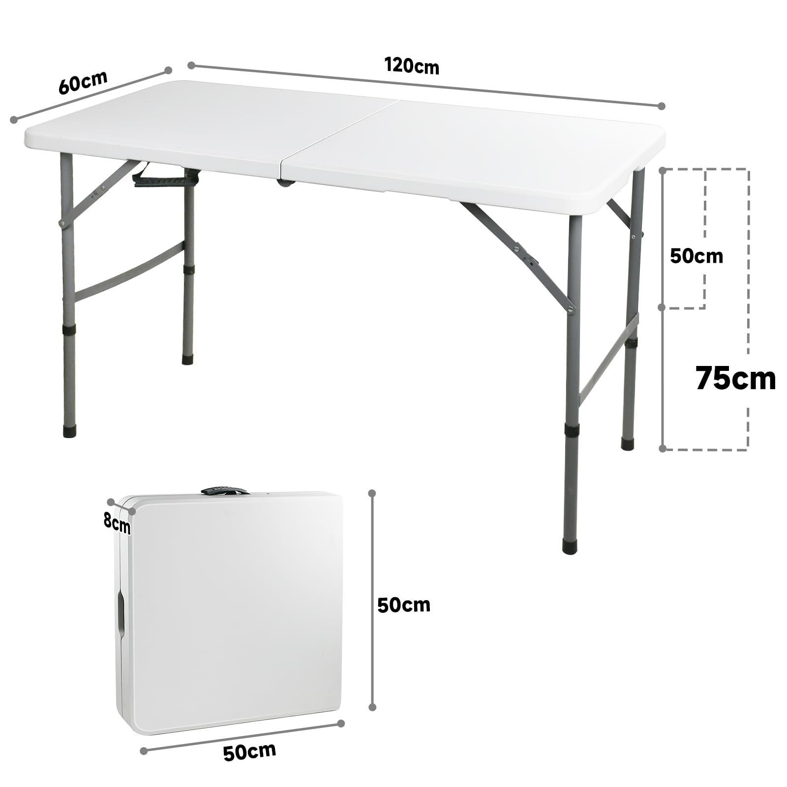 数量 ZMAYASTAR アウトドア テーブル 122x60x75cm 高さ2段階調整 折りたたみ式テーブル キャンプ テーブル ダイニングテーブル 作業テーブ リビングテーブルル 組立不要 携帯便利 軽量 トラベル キャンプ ピクニック用 炭素鋼