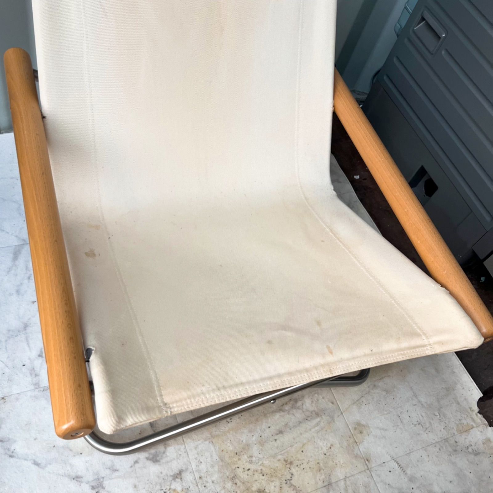 取付無料！ニーチェアX ナチュラルキャンバス地 折り畳み可リラックスチェア✨ 取付無料！ニーチェアX ナチュラルキャンバス地 折り畳み可