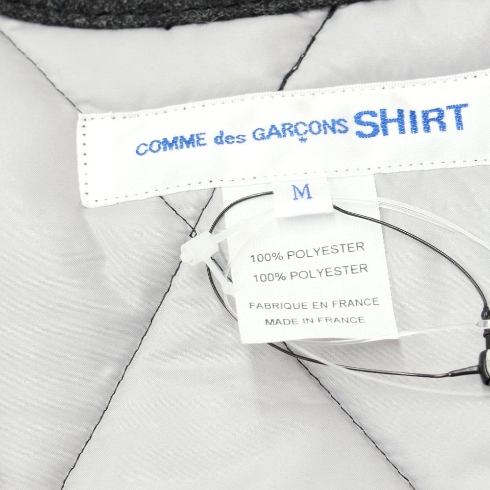 コムデギャルソンシャツ COMME des GARCONS SHIRT 2022年秋冬 ポリエステル キルティングベスト ブラックxダークグレー【サイズM】【メンズ】