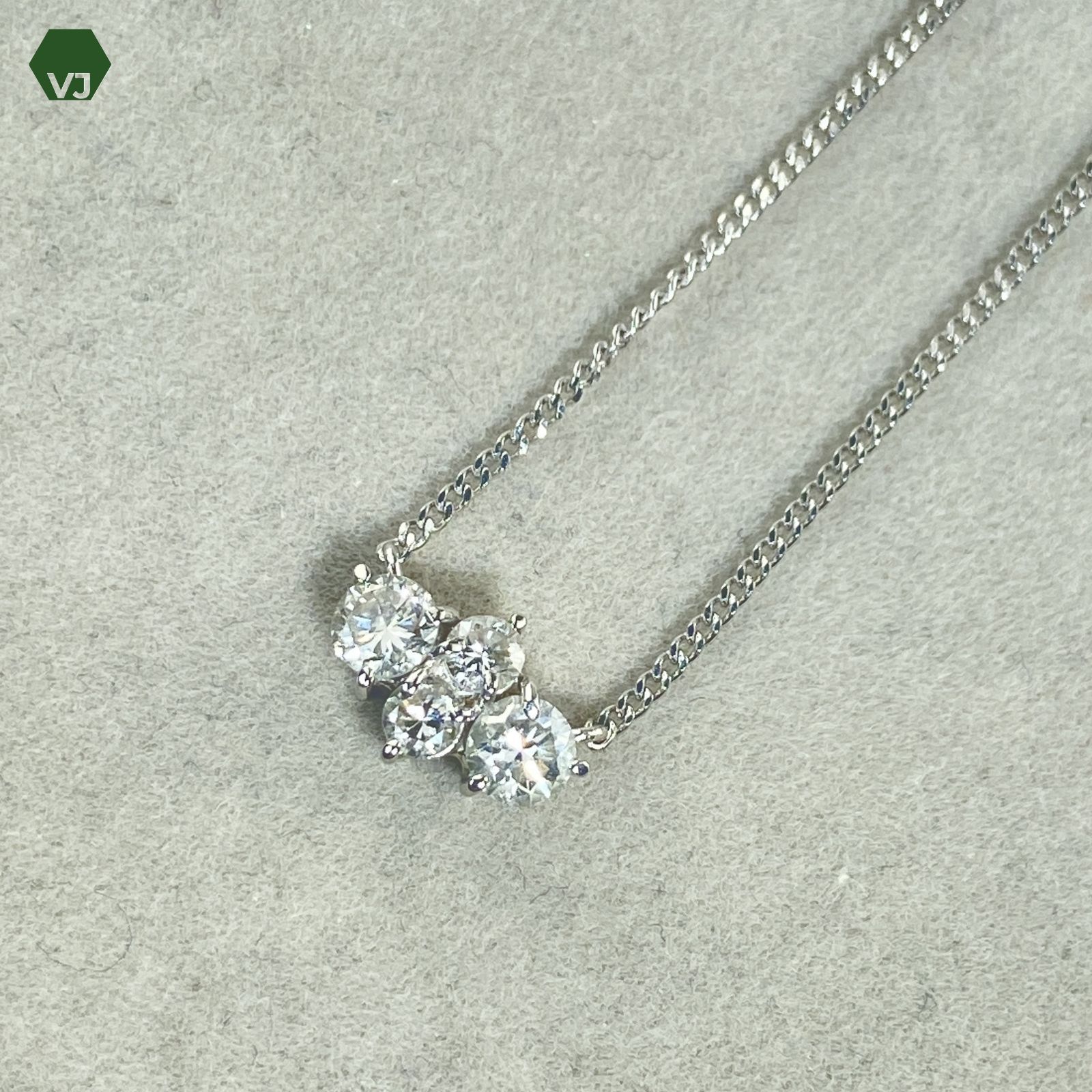 16-07】ダイヤモンド ネックレス D0.52ct【中古】【PT850/PT900】【約 