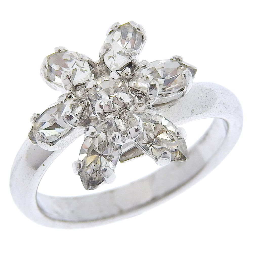 Dior】クリスチャンディオール 金属製×ラインストーン 13号 シルバー