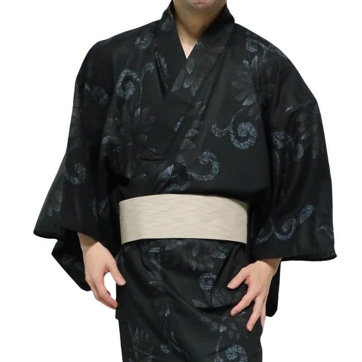 着付不要・着崩無【18】男の子 鳳凰柄着物×黒濃赤二色袴 ~105cm用 着付