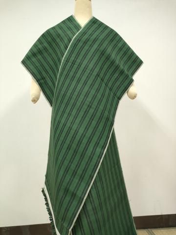 平和屋本店■極上　本場結城紬　重要無形文化財　反物　着尺　縞　逸品　未使用　DZAA10967kh5 平和屋本店□極上 本場結城紬 重要無形文化財 反物 着尺 縞 逸品 未