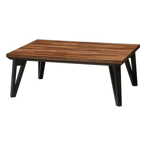 【新品】萩原  ハギハラ リビングコタツ 105×75cm  ブラウン 寄木細工調 ルーン105WN (2520511)