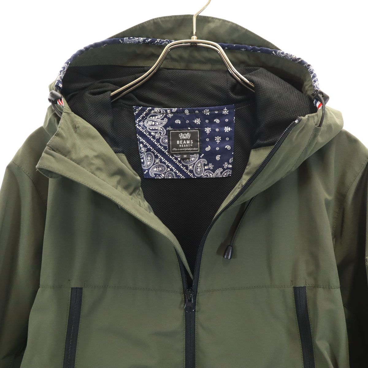 BEAMS HEART ビームスハート マウンテンパーカー M カーキ 裏メッシュ 